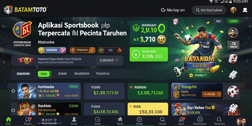 Screenshot gameplay BATAMTOTO menampilkan taruhan olahraga secara langsung.
