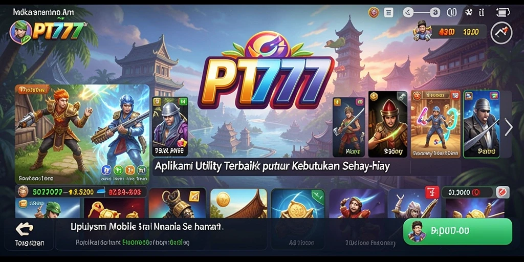 Tampilan utama PT777 yang menunjukkan fitur aplikasi Utility.