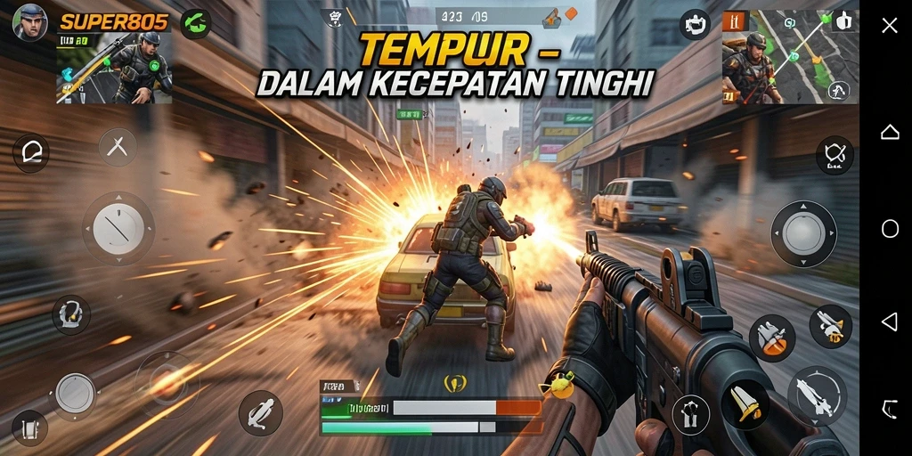 Gameplay seru dengan aksi tembak-menembak yang intens.